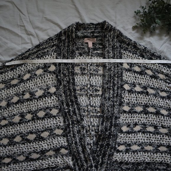 F21 Oversized Cardigan Sweater Black & White Small - Picture 9 of 10